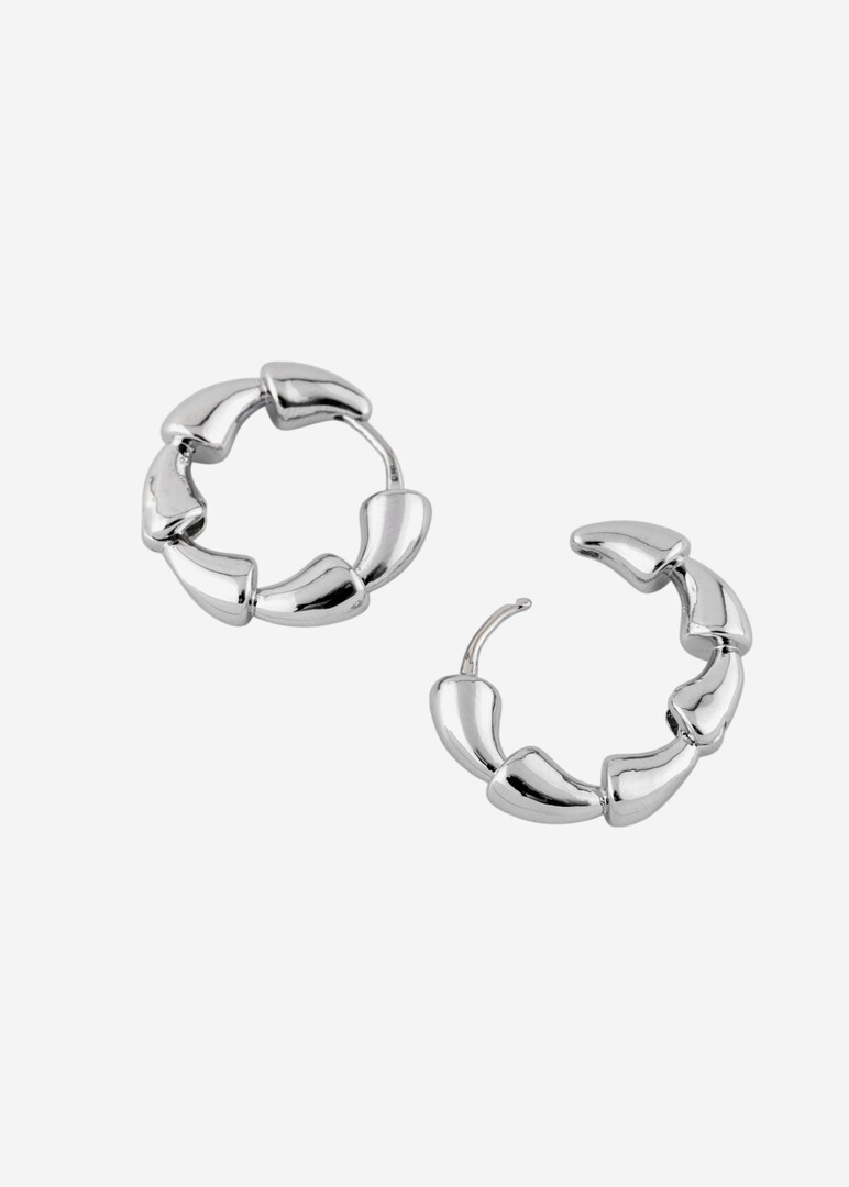 серебристые серьги-кликеры