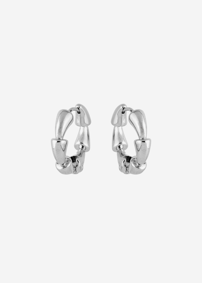 серебристые серьги-кликеры