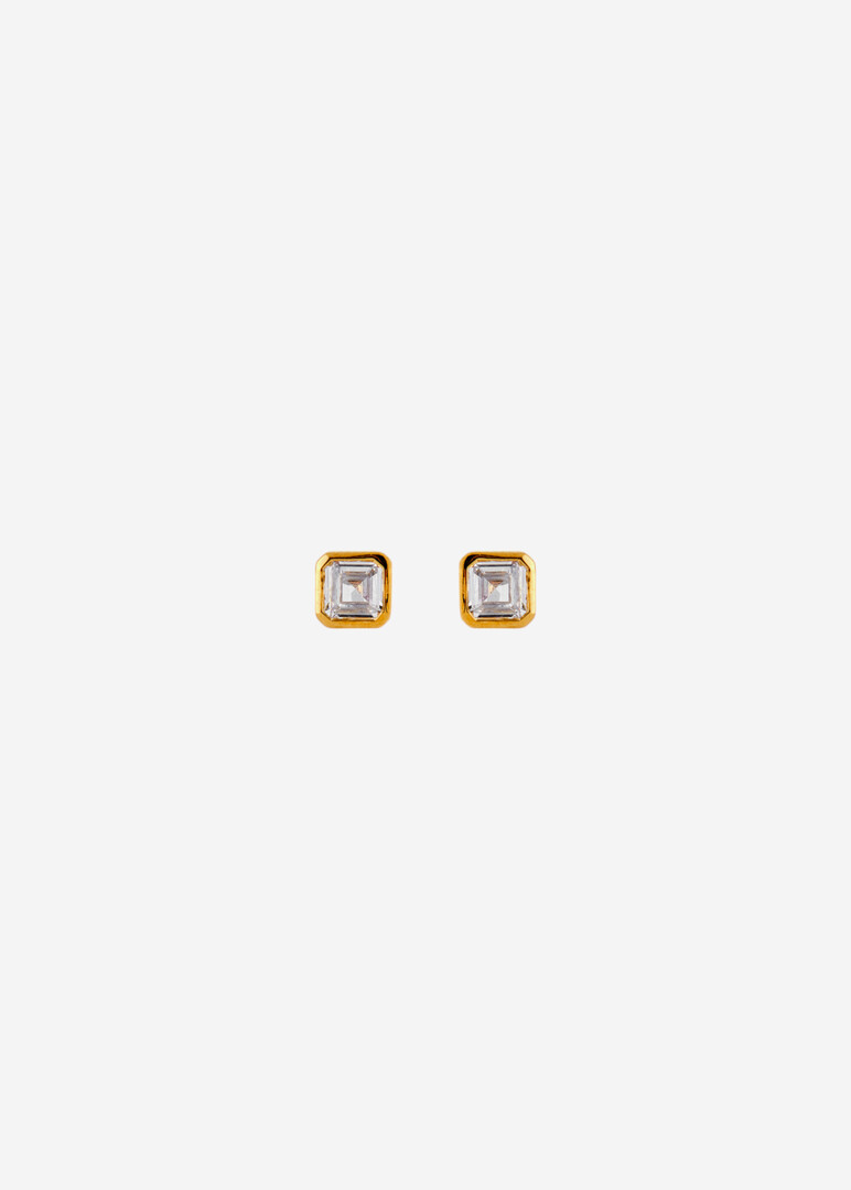 gold-plated cubic zirconia earrings