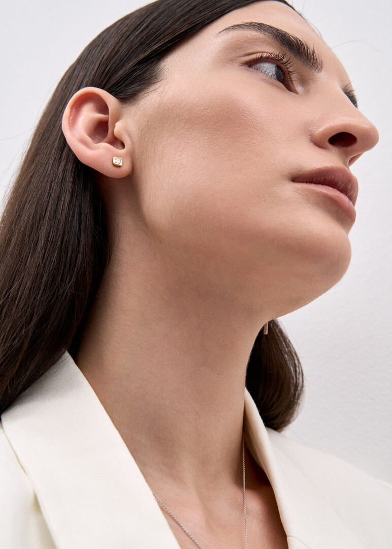 gold-plated cubic zirconia earrings