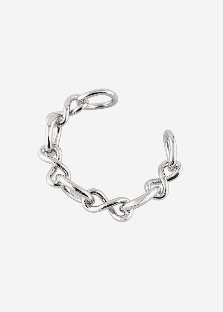 Жесткий серебристый браслет-цепь