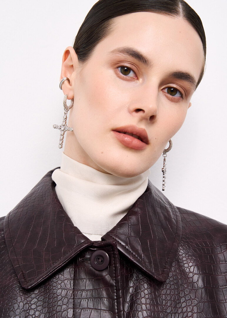 Double silver-tone cuff.