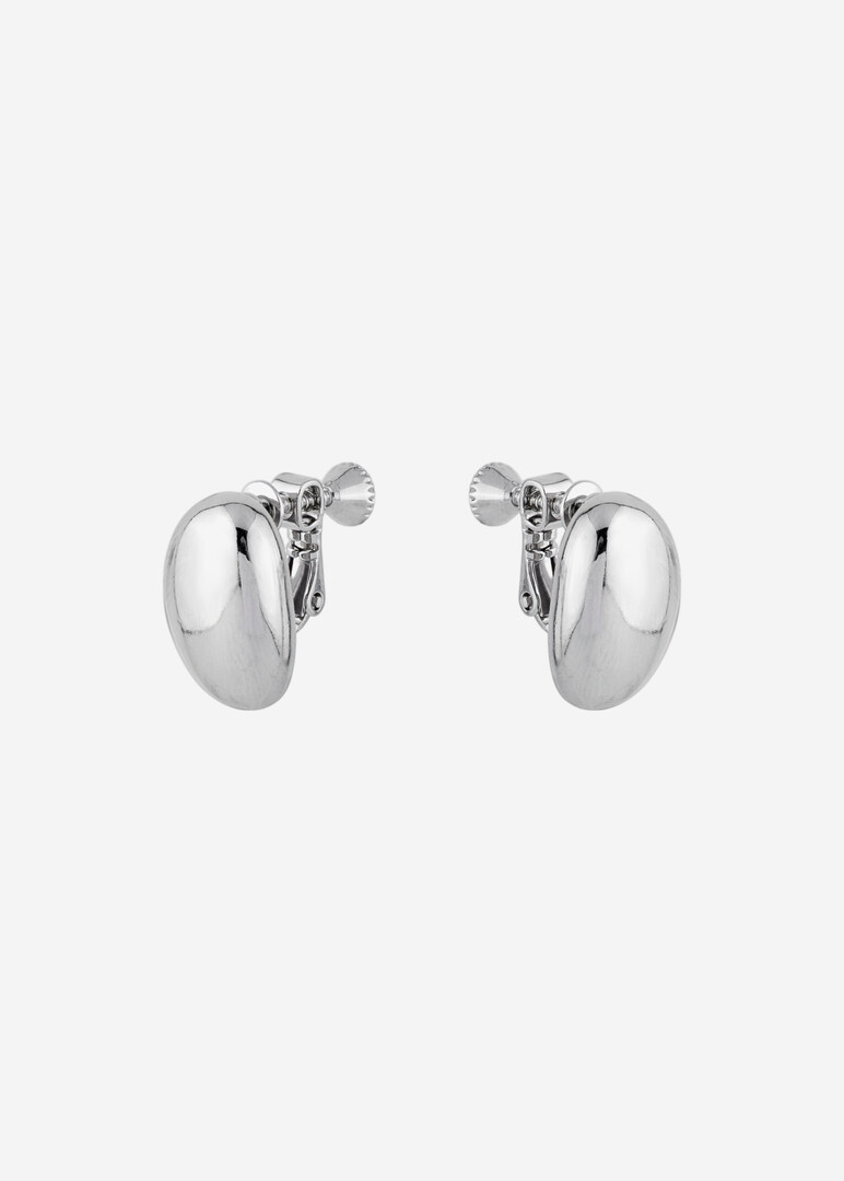 Small oval clip-on earrings.