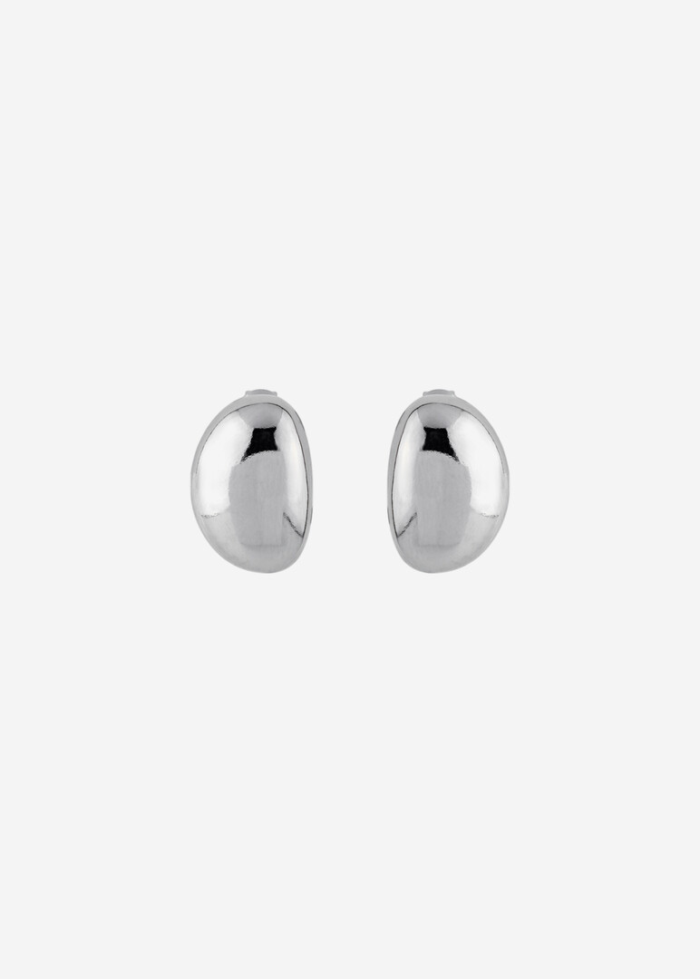 Small oval clip-on earrings.