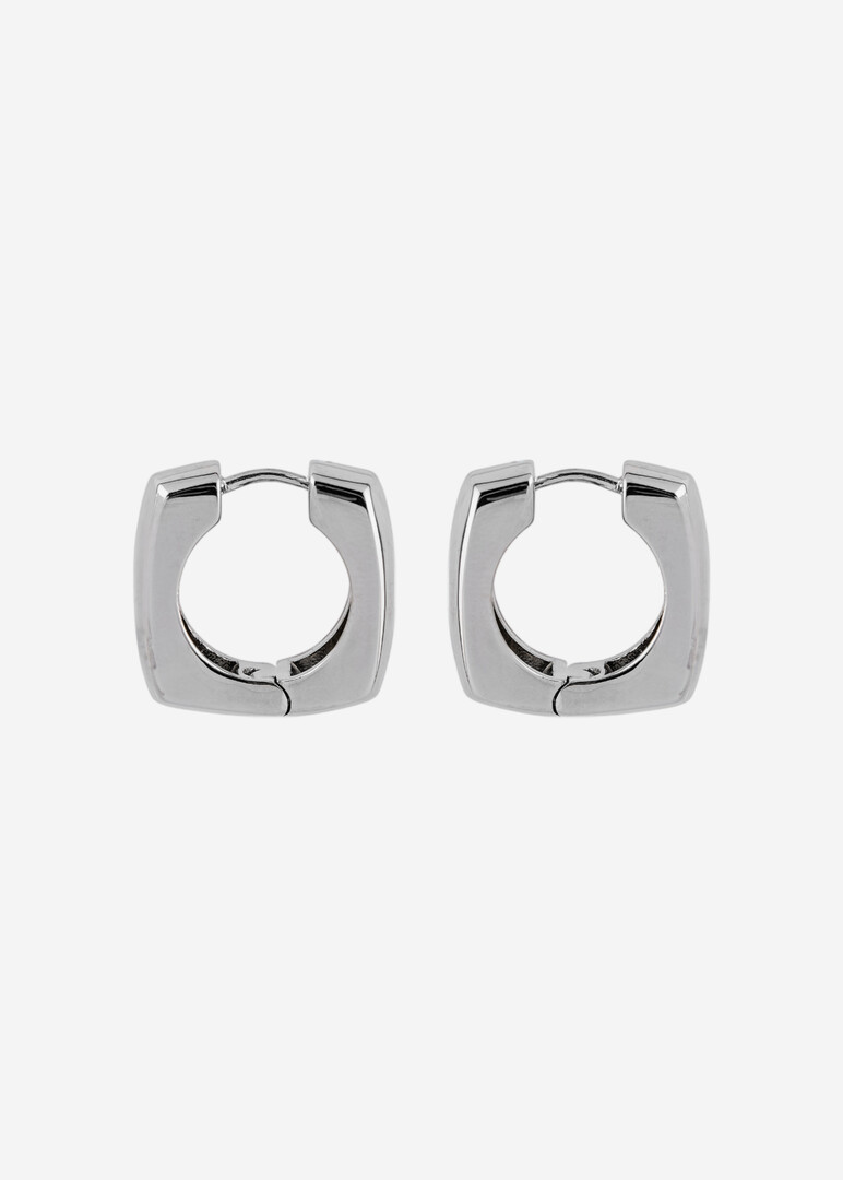 square silver-tone earrings