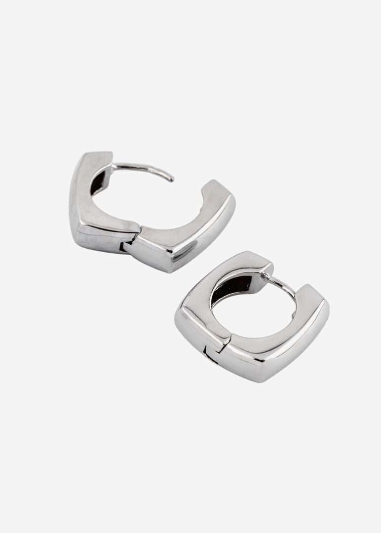 square silver-tone earrings