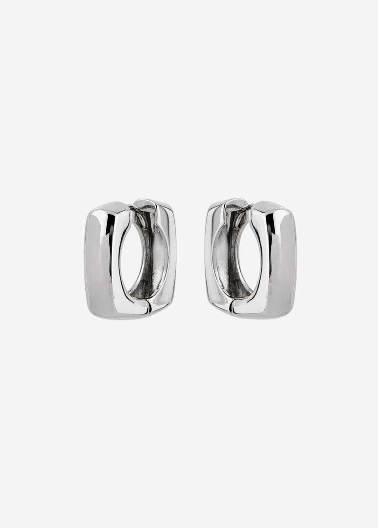 square silver-tone earrings