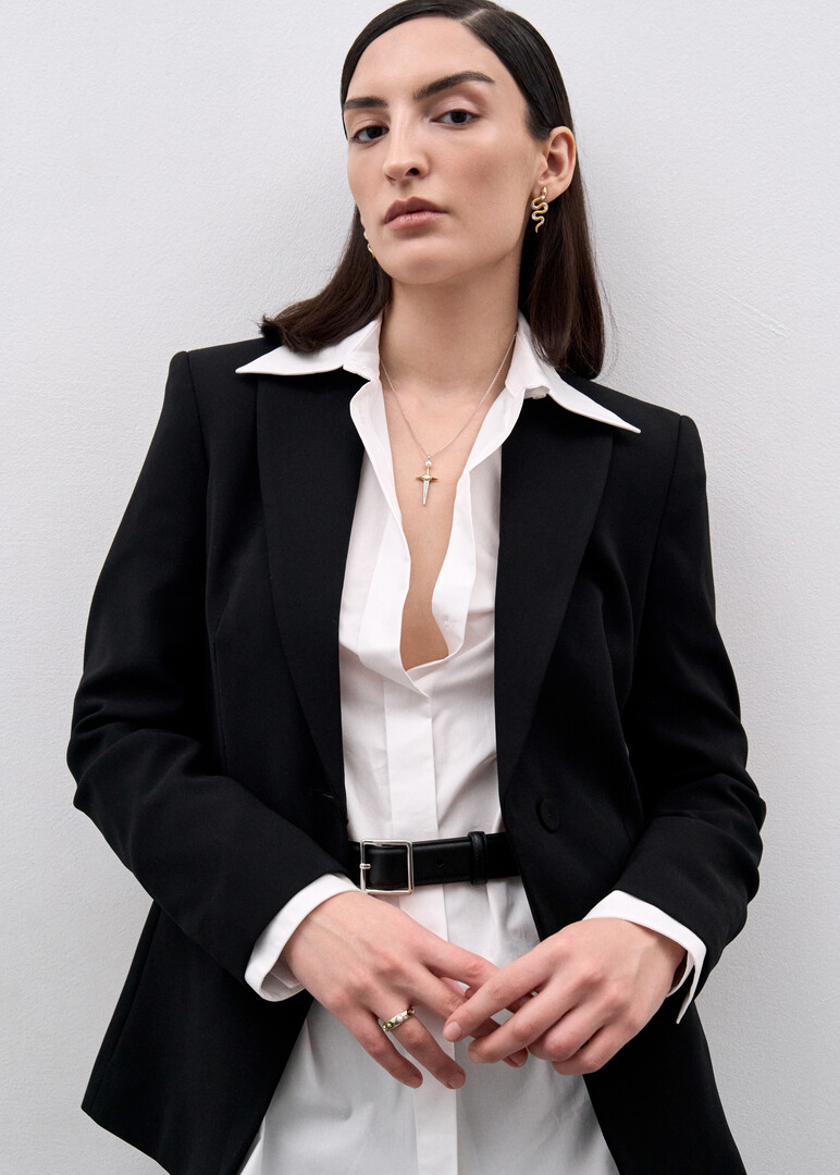 bicolor silver snake earrings