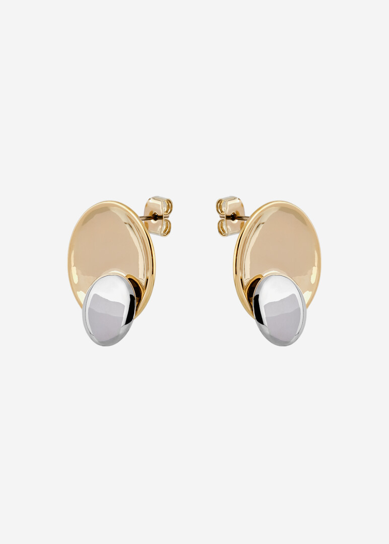 Bicolor disk earrings