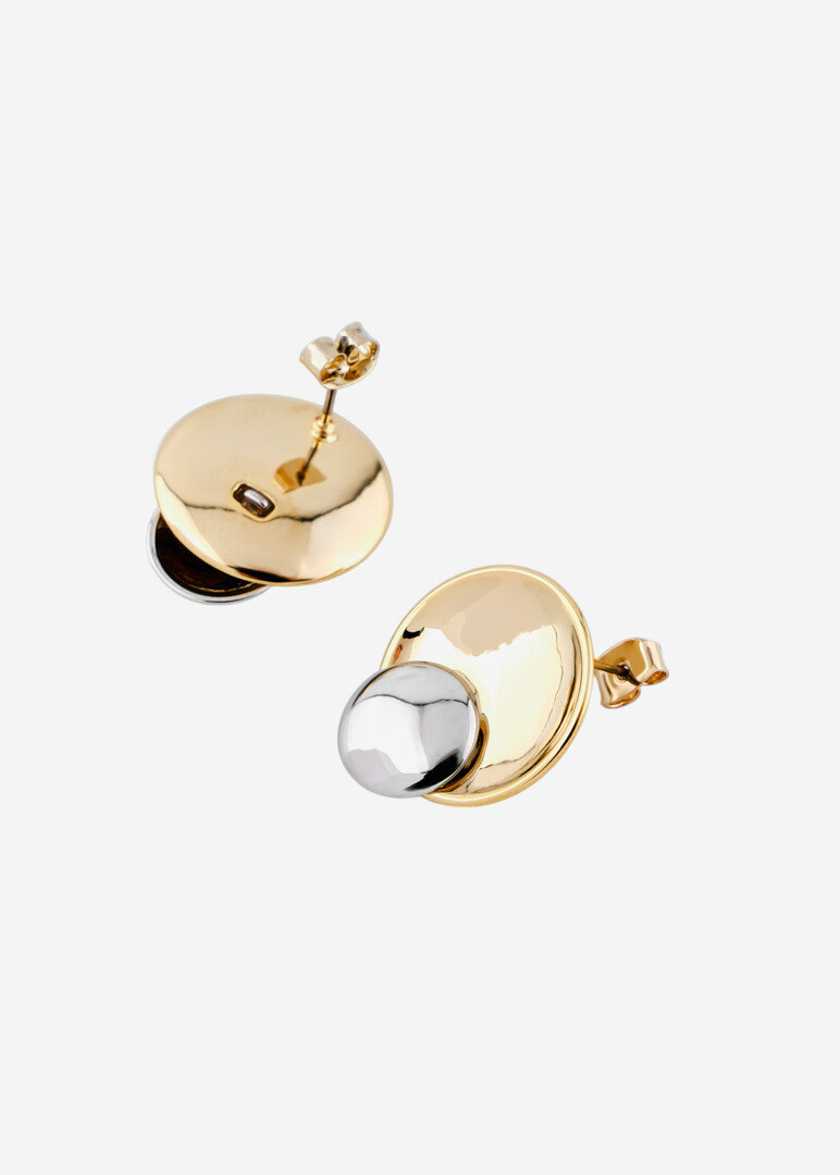 Bicolor disk earrings
