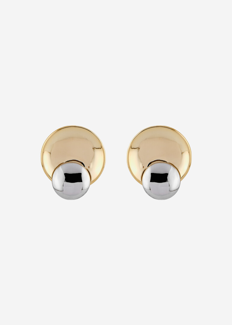 Bicolor disk earrings