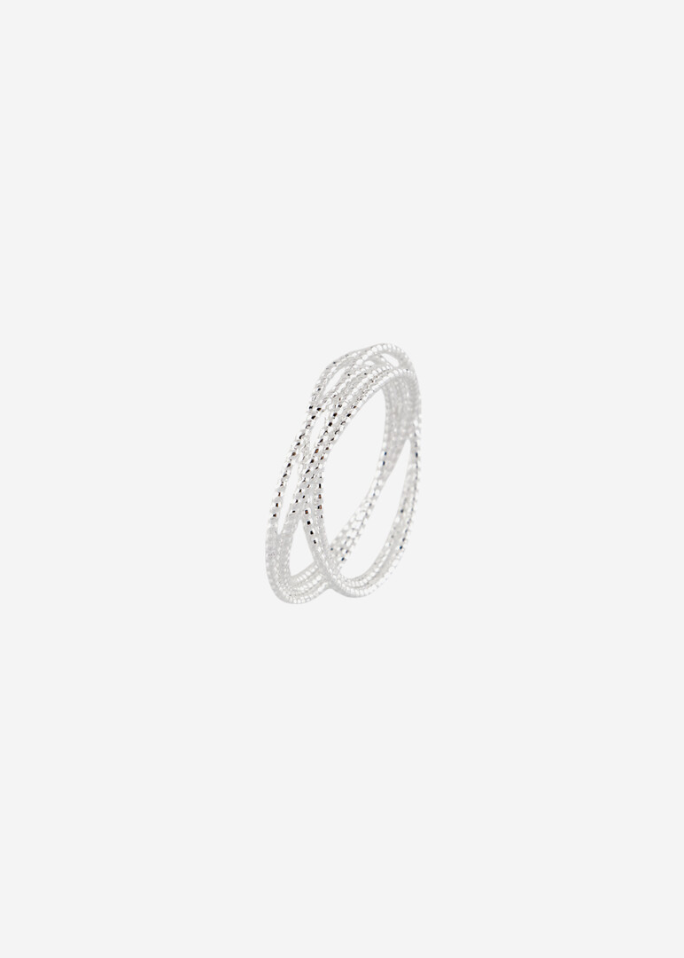 gold-plated multi-layered thin ring with textur