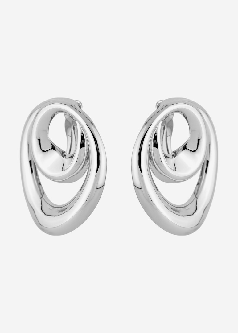 silver-tone spiral clip-on earrings