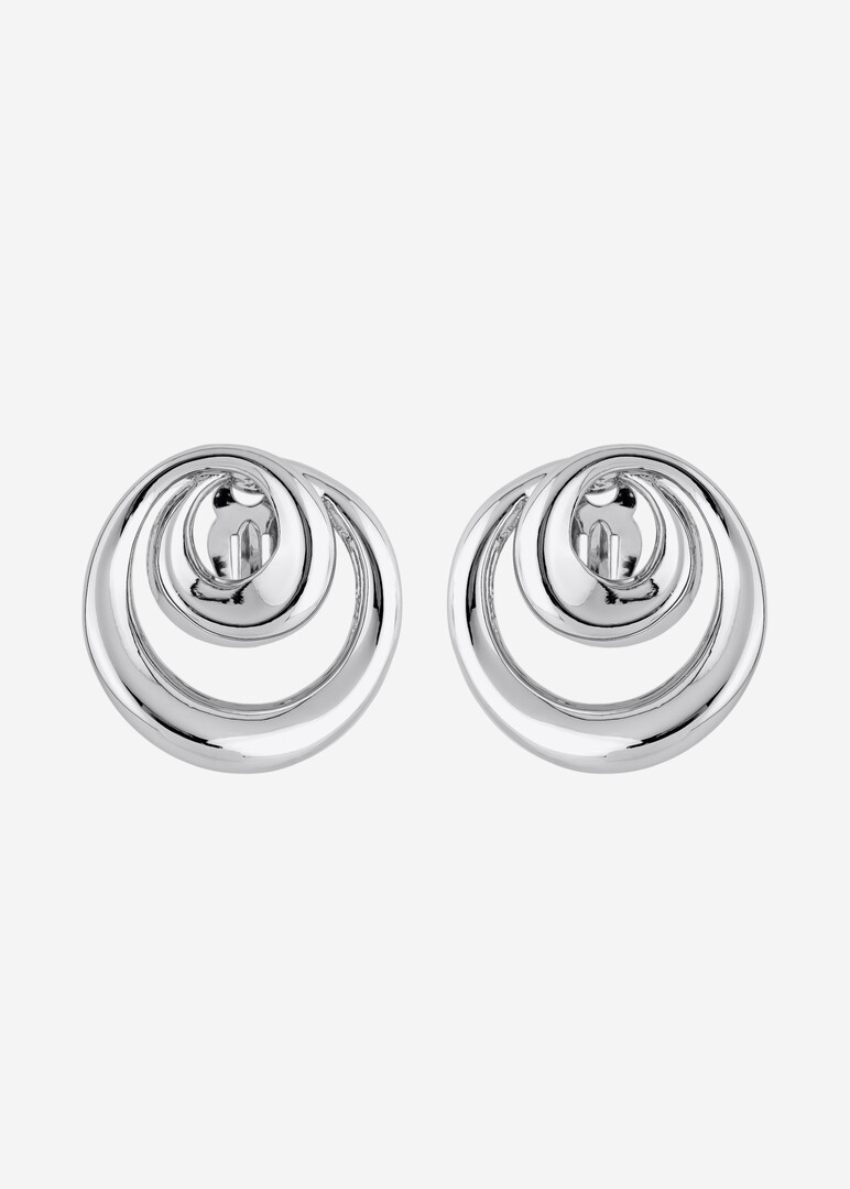 silver-tone spiral clip-on earrings
