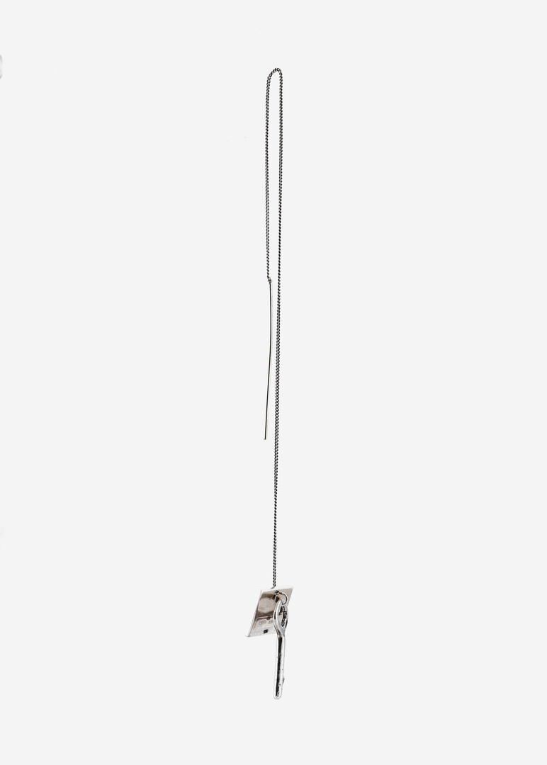 silver key single earring