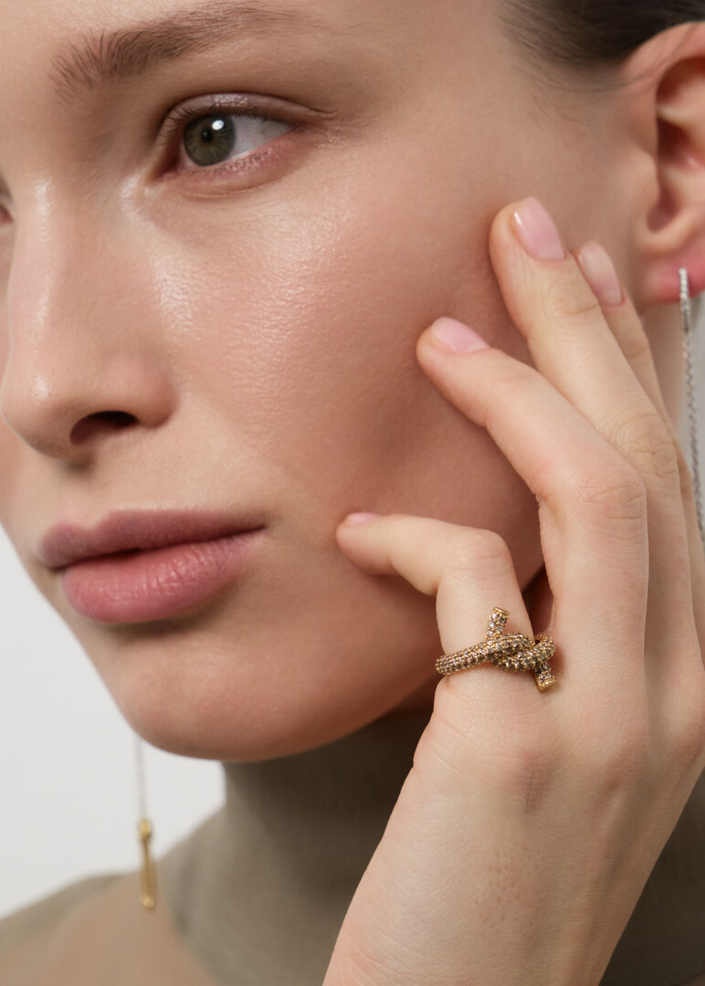 Gold and diamond ring