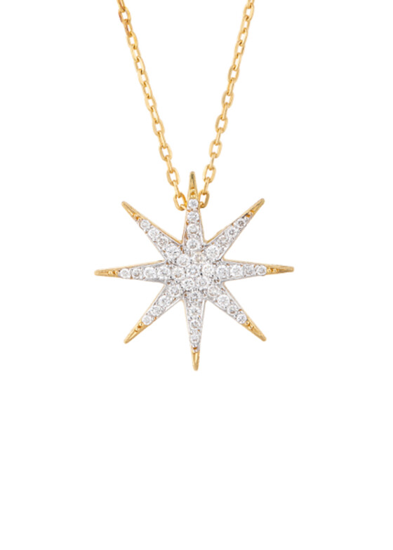 diamond-encrusted gold sun pendant