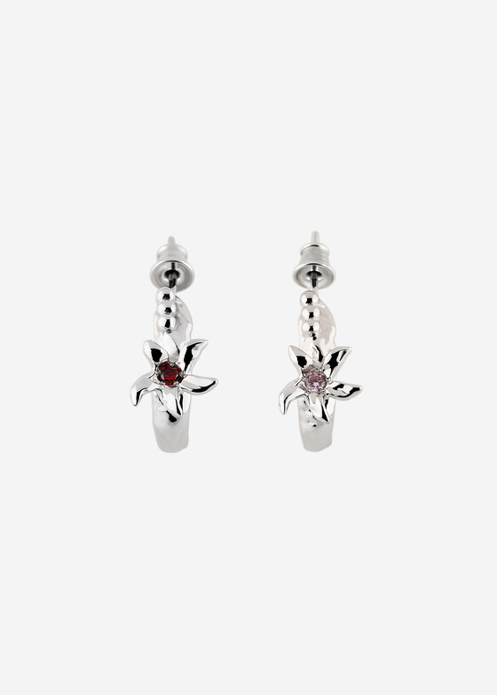 Серьги-кольца Poison Drop Lab Серьги-завитки из серебра с цветами
