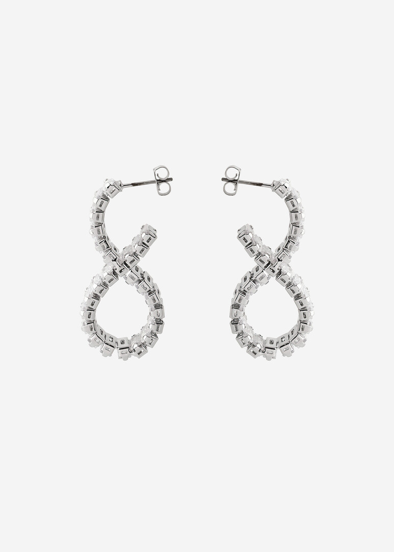 Серебристые серьги из кристаллов