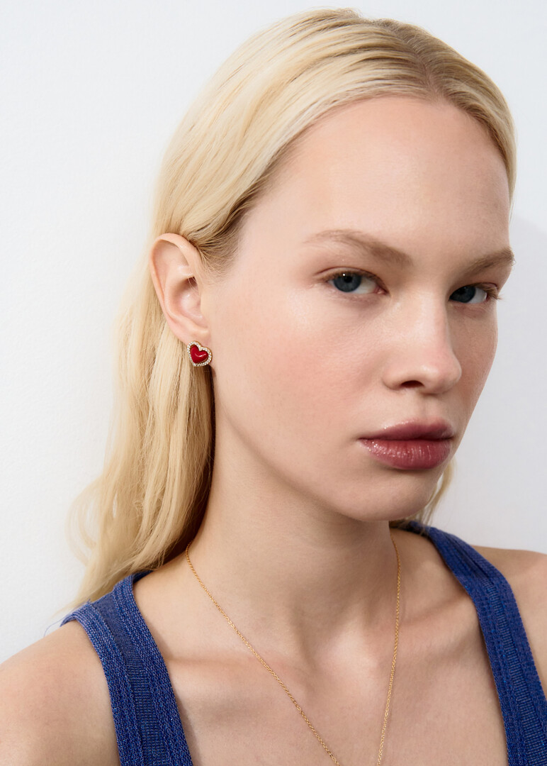 gold-tone heart earrings