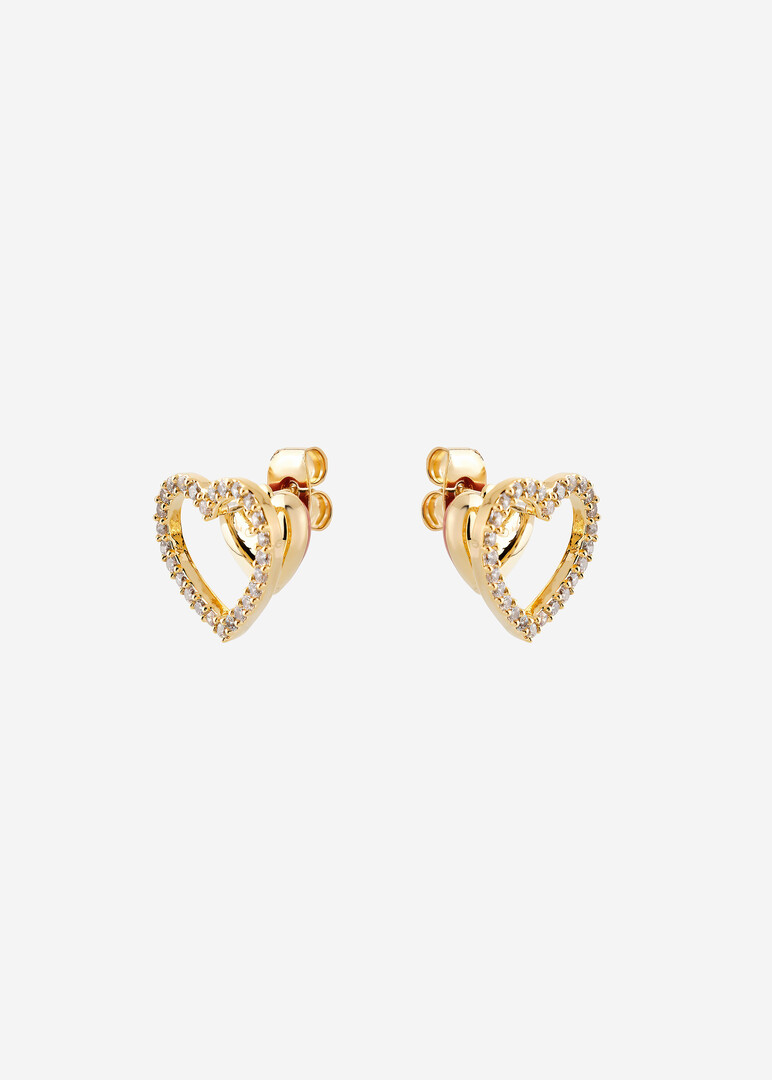 gold-tone heart earrings