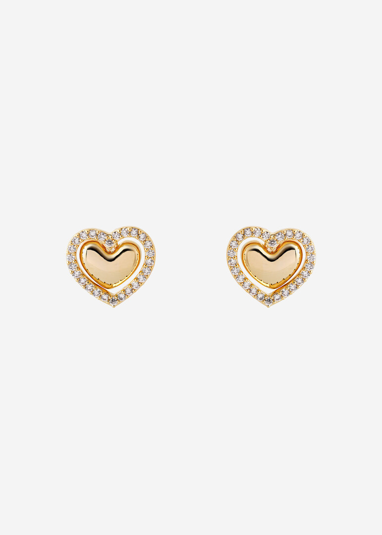 gold-tone heart earrings