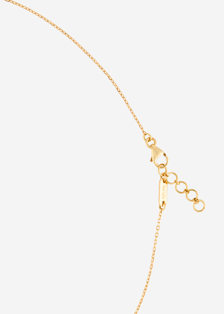 Pendant "Ya Ein", 18K Yellow Gold Enamel Five Eyes Green