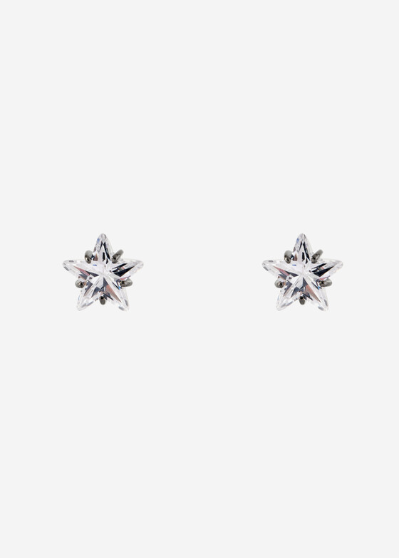 Пусеты Dzhanelli Jewellery Пусеты из серебра с фианитами «Звезды», коллекция SOVIET MEMORIES II