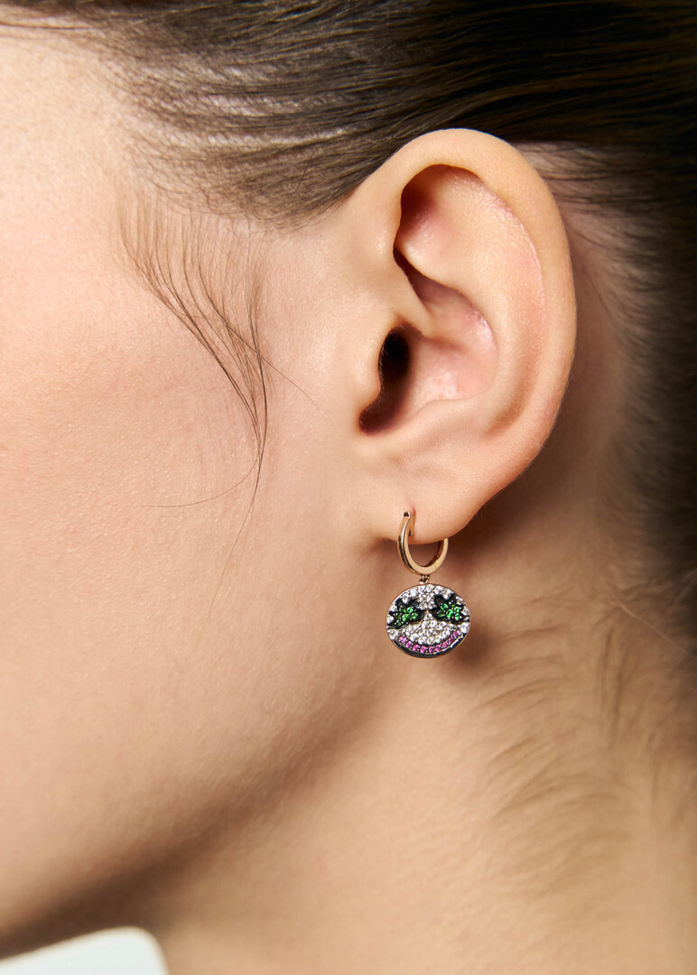 gold mono earring 375