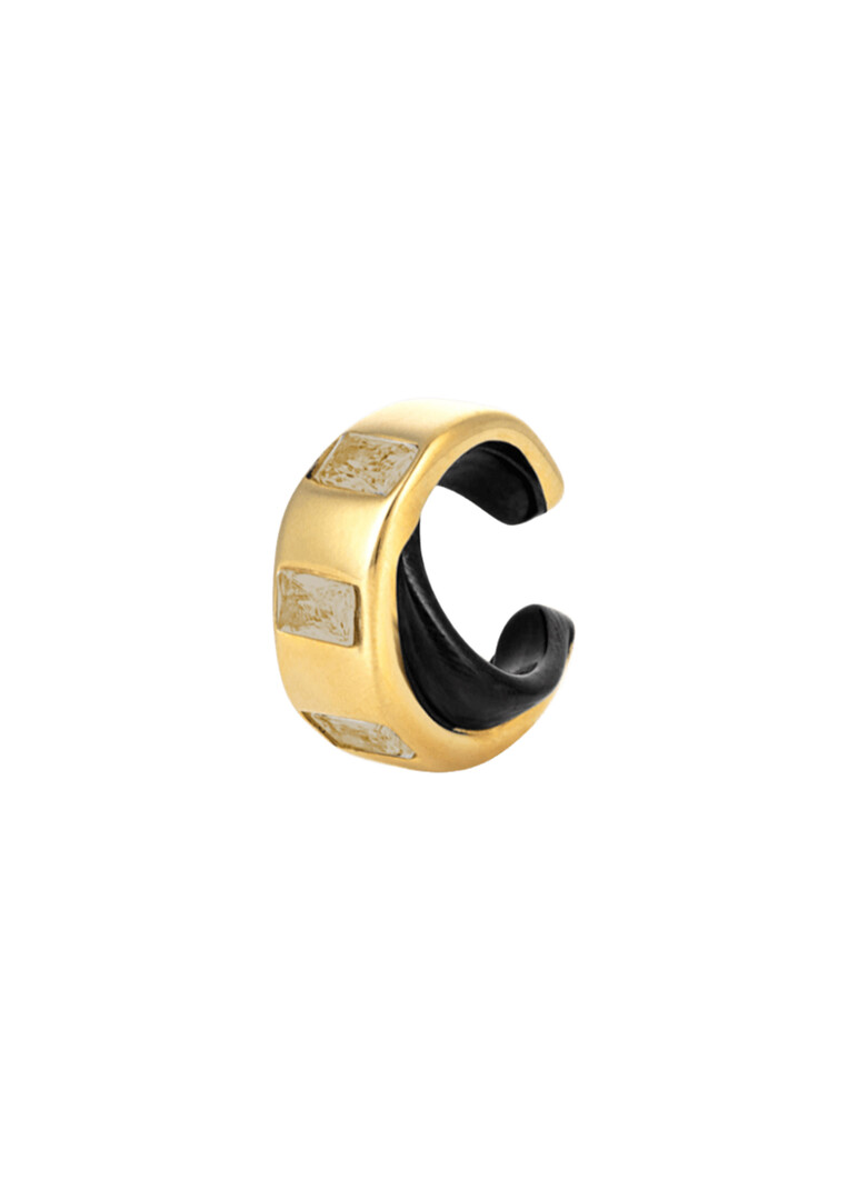Black and gold-tone crystal cuff Draco