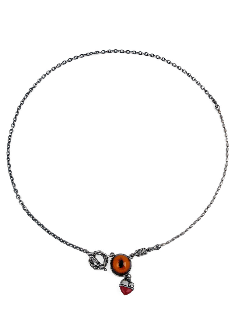 orange eye chain necklace