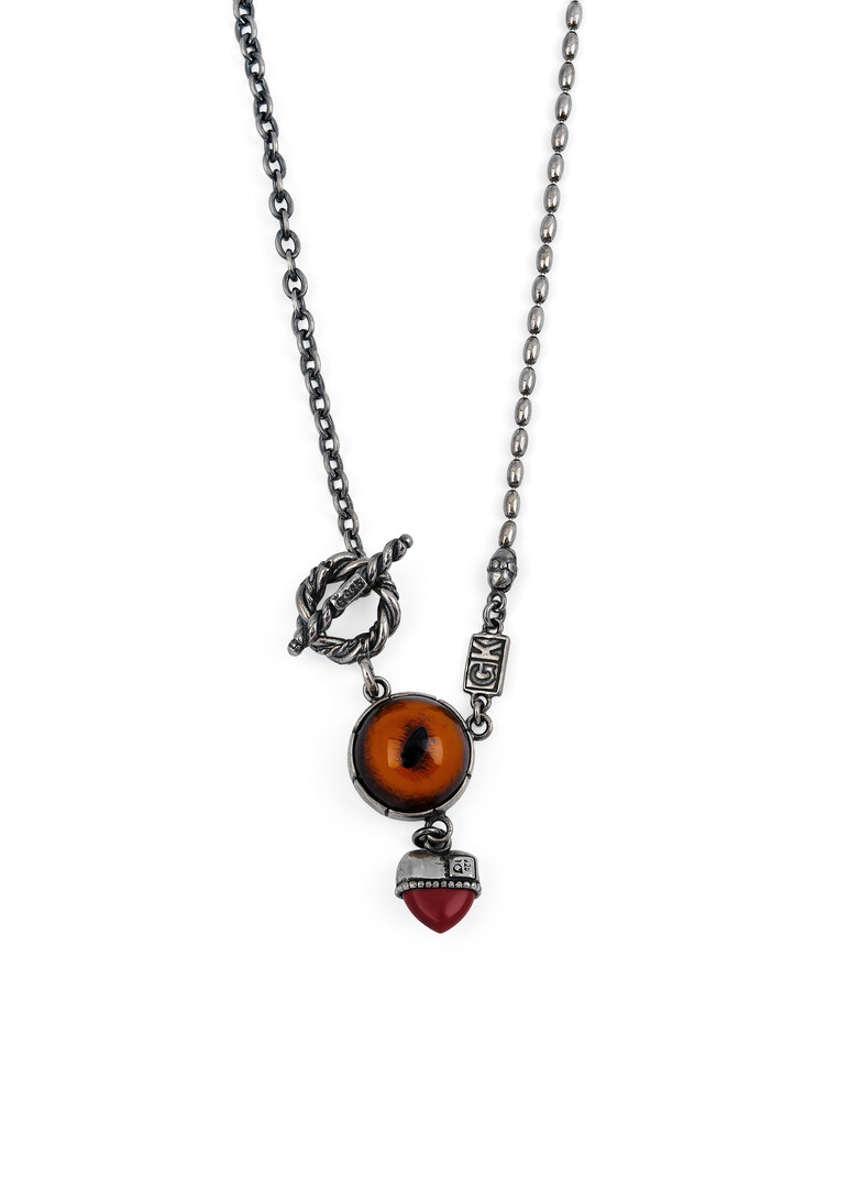 orange eye chain necklace