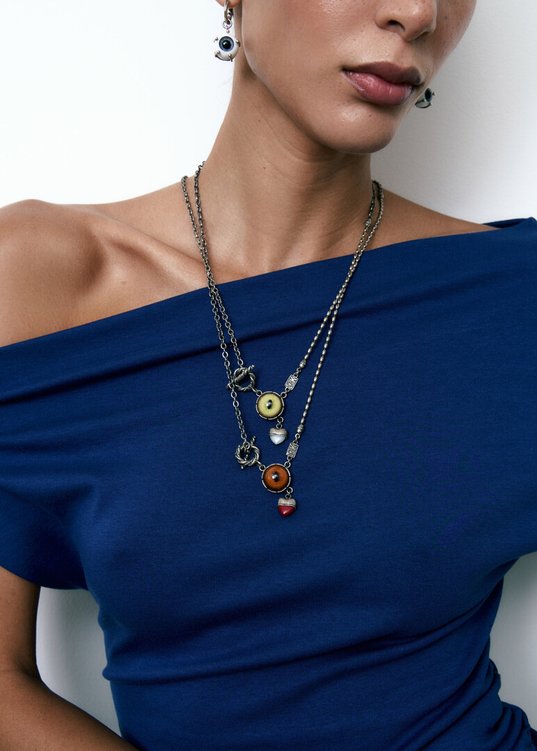 yellow eye chain necklace