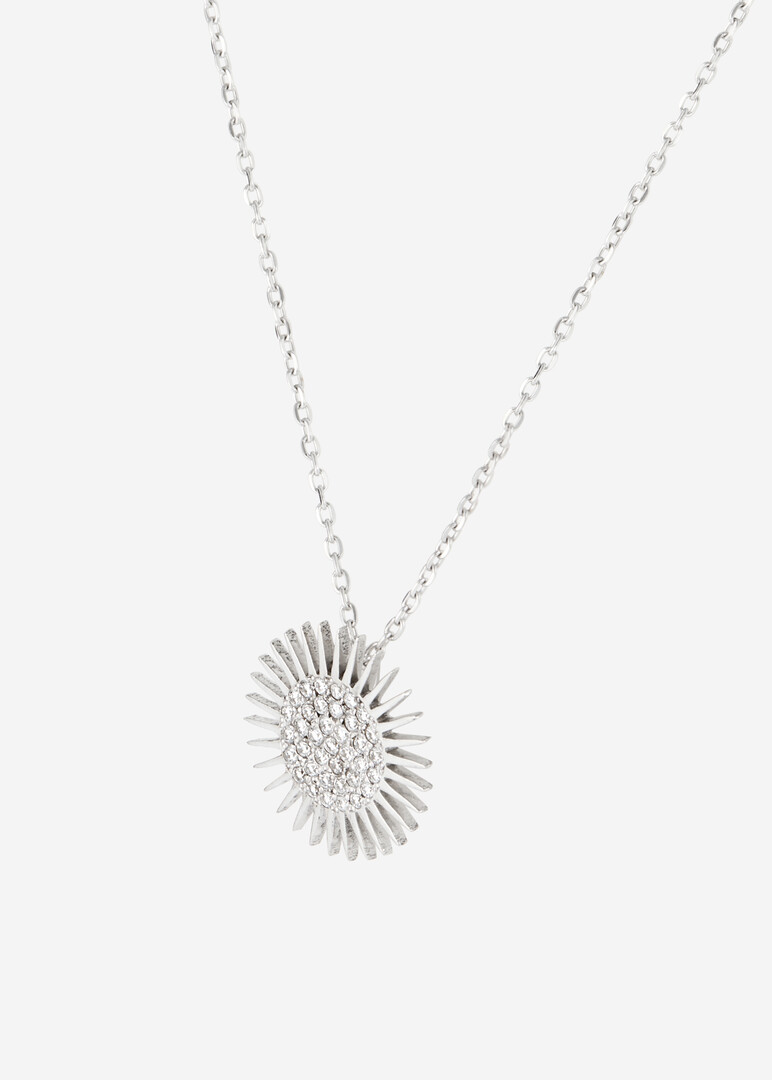 White Gold necklace with diamond small sun pendant