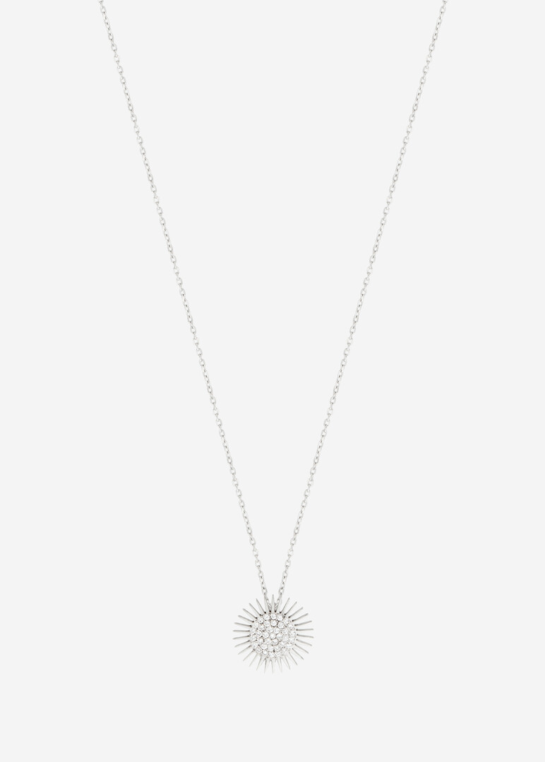 White Gold necklace with diamond small sun pendant