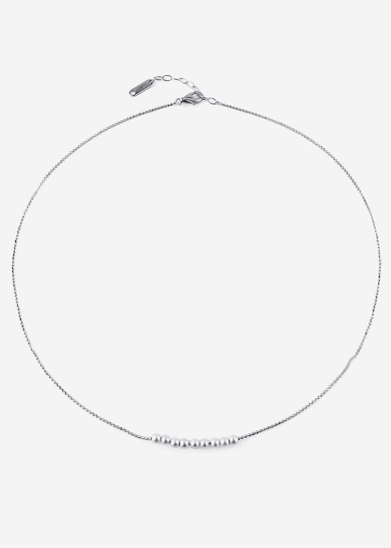 silver pearl-imitation necklace INFINITE WHITE