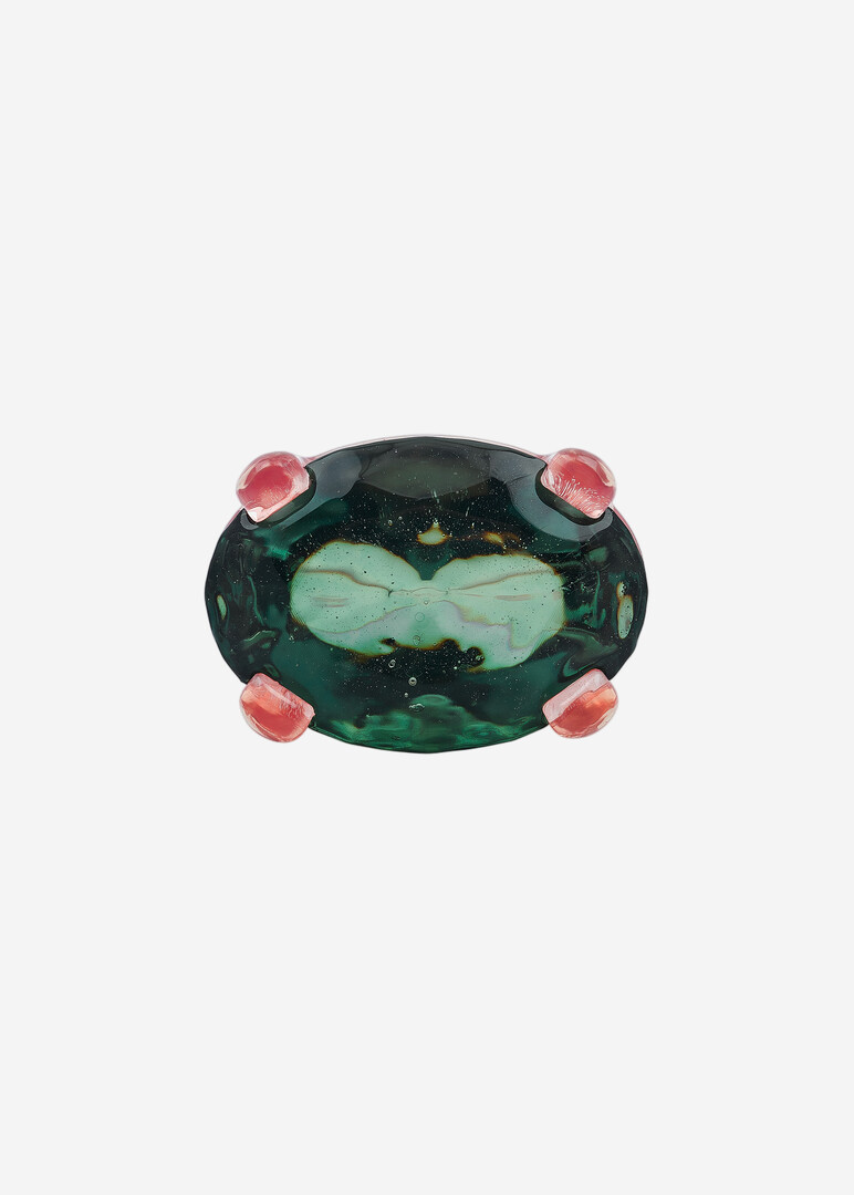 Ring with a Green Crystal