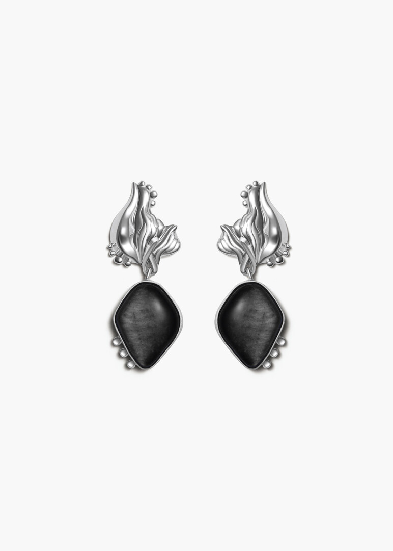 Mini Lupa Earrings Black