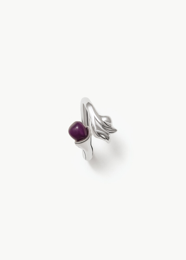 Una Ring silver and purple stone