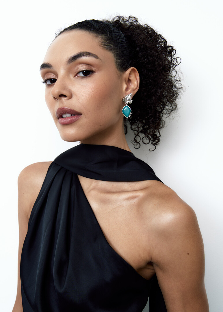 Mini Lupa Earrings Teal