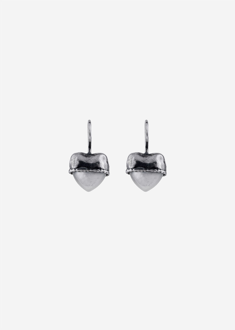 Серьги из серебра с белыми сердцами