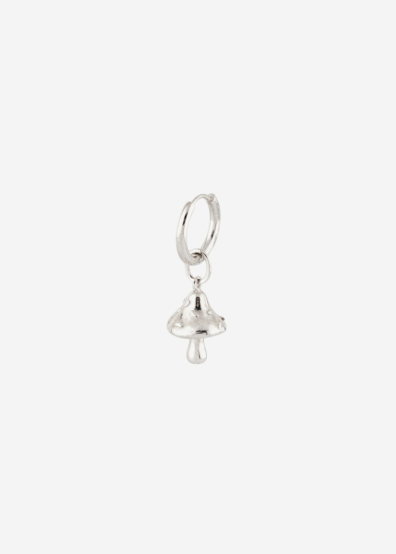 silver classic mushroom mono-earring