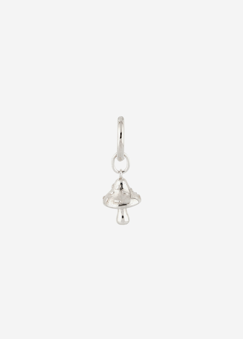silver classic mushroom mono-earring