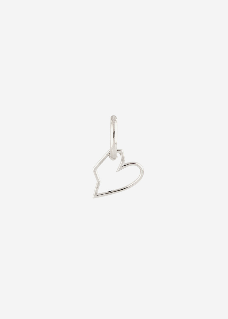 silver classic wired heart mono-earring