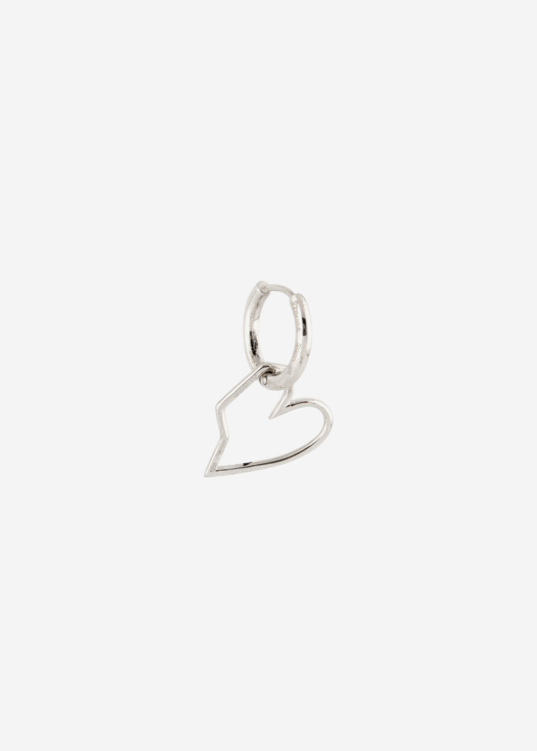 silver classic wired heart mono-earring