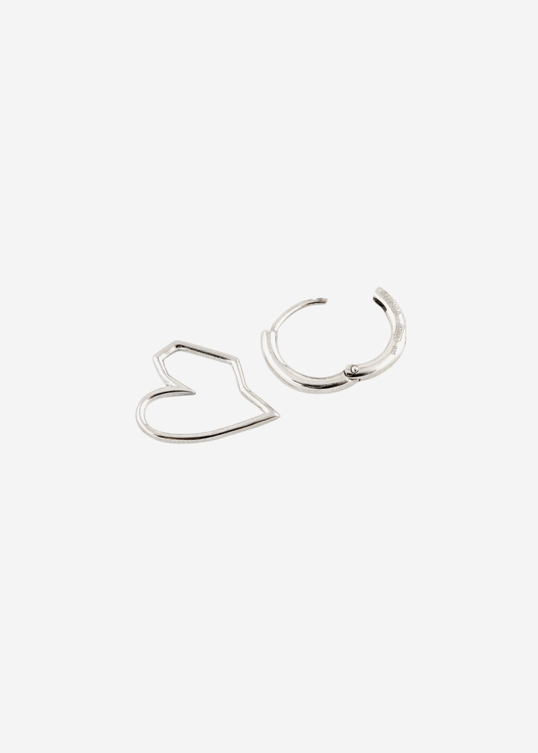 silver classic wired heart mono-earring