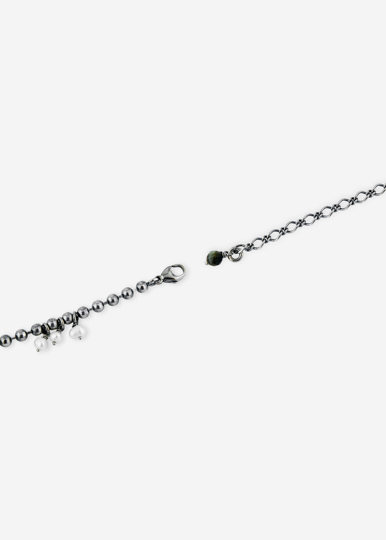 silver brown eye chain bracelet