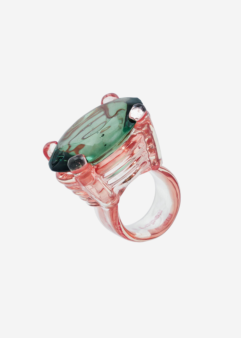 Ring with a Green Crystal