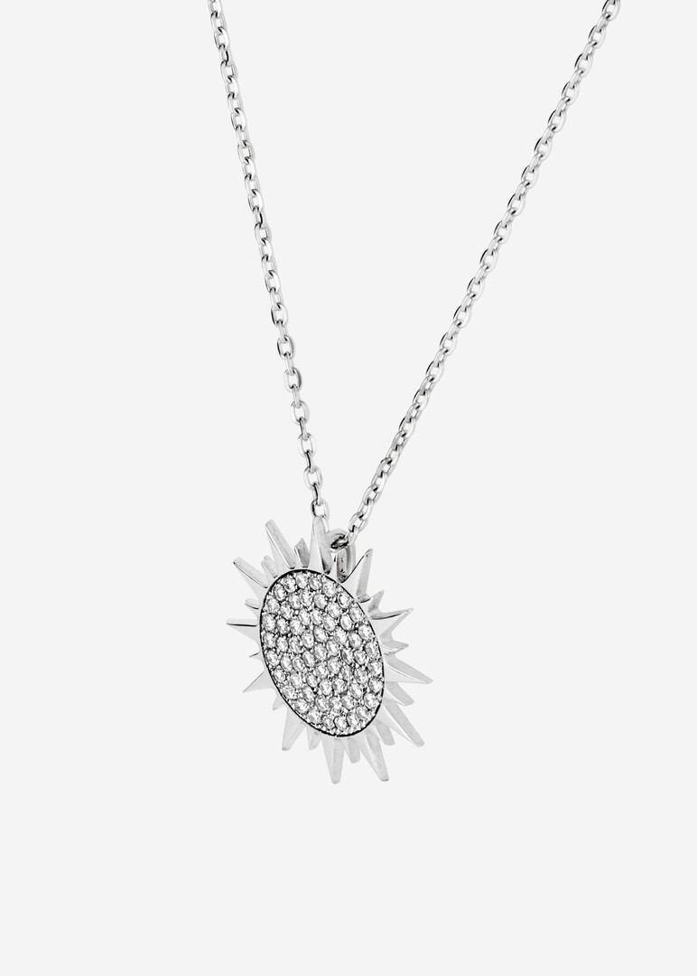 White Gold necklace with diamond sun pendant