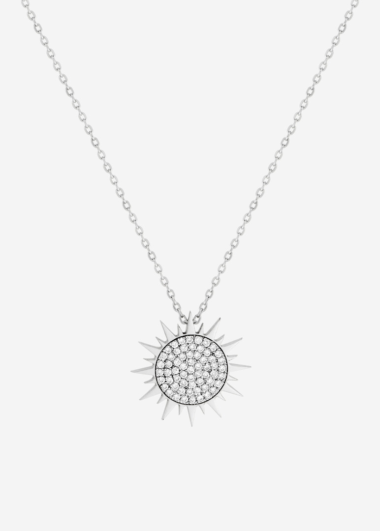 White Gold necklace with diamond sun pendant